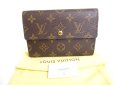 Photo1: LOUIS VUITTON Monogram Brown Leather Bifold Wallet Purse #9749 (1)