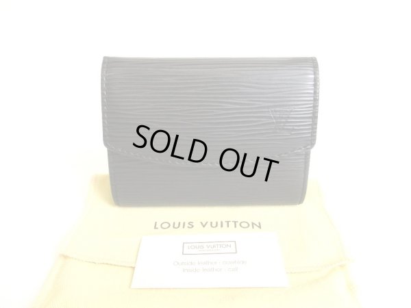 Photo1: LOUIS VUITTON Epi Black Leather Coin Purse #9756