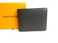 Photo1: LOUIS VUITTON Taiga Ardoise Black Leather Bifold Wallet #9770 (1)