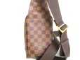 Photo2: LOUIS VUITTON Damier Brown Leather Waist Packs Belt Bag Geronimos #9771 (2)