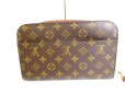 Photo2: LOUIS VUITTON Monogram Brown Leather Clutch Bag Orsay #9772 (2)