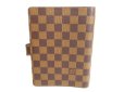 Photo2: LOUIS VUITTON Damier Leather Document Holders Medium Ring Agenda Cover #9779 (2)