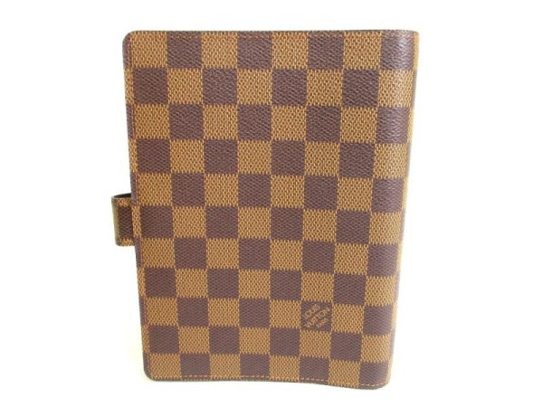 Photo2: LOUIS VUITTON Damier Leather Document Holders Medium Ring Agenda Cover #9779