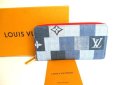 Photo1: LOUIS VUITTON Monogram Blue Denim Round Zip Zippy Wallet #9792 (1)