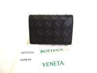 BOTTEGA VENETA Intrecciato Black Leather Business Card Holder #9793