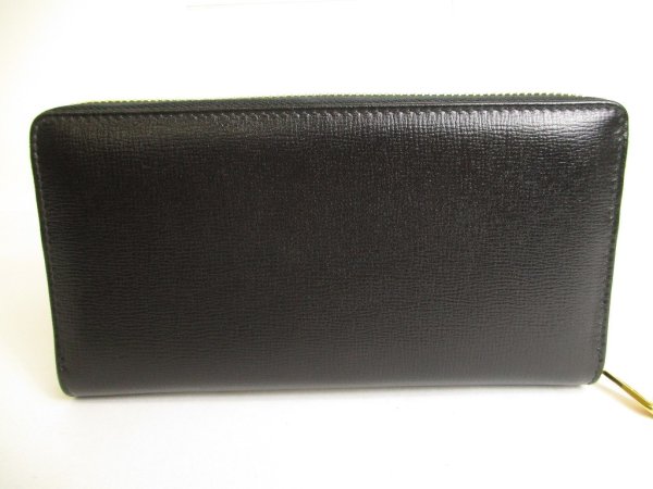 Photo2: GUCCI Interlocking G Black Leather Round Zip Wallet #9795