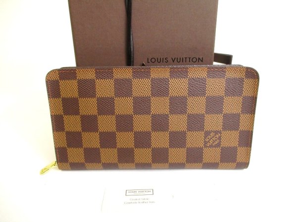 Photo1: LOUIS VUITTON Damier Leather Round Zip Wallet Porto Monnaie Zip #9803