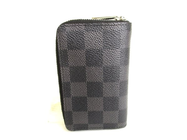 Photo2: LOUIS VUITTON Damier Graphite Leather Zippey Coin Purse #9805