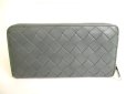 Photo2: BOTTEGA VENETA Intrecciato Gray Leather Round Zip Wallet Purse #9807 (2)