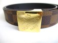 Photo9: LOUIS VUITTON Damier Brown Gold Buckle Belt Waist Size 75-85cm S #9812
