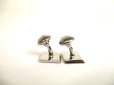 Photo5: LOUIS VUITTON Silver Metal Cuffs Cufflinks Damier #9816