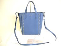 Jimmy Choo Metal Stars Butterfly Blue Leather Hand Bag w/Strap Pegasi #9822
