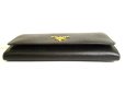 Photo5: PRADA Saffiano Metal Black Leather Bifold Long Flap Wallet #9834