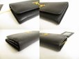 Photo7: PRADA Saffiano Metal Black Leather Bifold Long Flap Wallet #9834