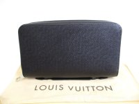 LOUIS VUITTON Taiga Black Leather Zippey XL Wallet Clutch Bag #9837