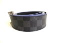 Photo2: LOUIS VUITTON Damier Graphite Leather Belt LV Initales 40MM Reversible #9842 (2)