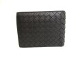 Photo2: BOTTEGA VENETA Intrecciato Black Leather Bifold Wallet Compact Wallet #9855 (2)