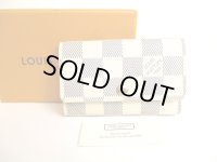 LOUIS VUITTON Damier Azur Leather Multicles 6 Key Cases #9856