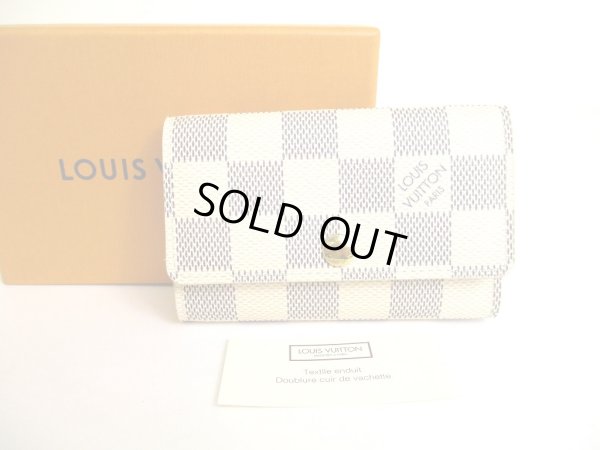 Photo1: LOUIS VUITTON Damier Azur Leather Multicles 6 Key Cases #9856