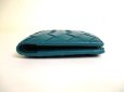 Photo5: BOTTEGA VENETA Intrecciato Blue green Leather Bifold Wallet Compact Wallet #9858