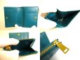 Photo8: BOTTEGA VENETA Intrecciato Blue green Leather Bifold Wallet Compact Wallet #9858