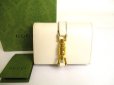 Photo1: GUCCI Jackie 1961 White Leather Bifold Card Case Wallet Compact Wallet #9859 (1)