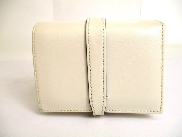 Photo2: GUCCI Jackie 1961 White Leather Bifold Card Case Wallet Compact Wallet #9859