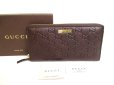 Photo1: GUCCI Guccissima Dark Brown Leather Round Zip Long Wallet #9863 (1)