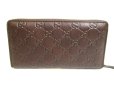 Photo2: GUCCI Guccissima Dark Brown Leather Round Zip Long Wallet #9863 (2)
