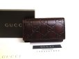 Photo1: GUCCI GG Guccissima Dark Brown Leather 6 Pics Key Cases #9866 (1)