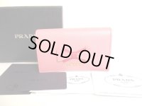 PRADA Light Pink Saffiano Leather Card Case Card Holder #9874