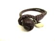 Photo5: BOTTEGA BENETA Intrecciato Dark brown Leather Bangle Bracelet #9883