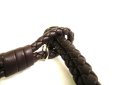 Photo8: BOTTEGA BENETA Intrecciato Dark brown Leather Bangle Bracelet #9883