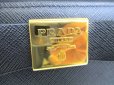 Photo10: PRADA Gold Saffiano Black Leather Ribbon Motif Round Zip Long Wallet #9884