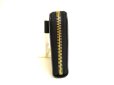Photo3: PRADA Gold Saffiano Black Leather Ribbon Motif Round Zip Long Wallet #9884