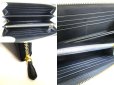 Photo8: PRADA Gold Saffiano Black Leather Ribbon Motif Round Zip Long Wallet #9884