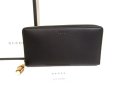 Photo1: GUCCI Black Leather Bamboo Round Zip Long Wallet Purse #9886 (1)