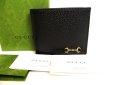 Photo1: GUCCI Horsebit Black Leather Bifold Wallet Compact Wallet #9895 (1)