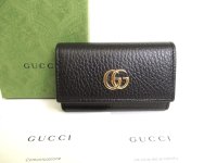 GUCCI GG Marmont Black Leather 6 Pics Key Cases #9896