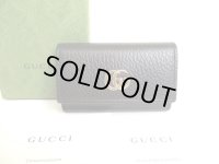 GUCCI GG Marmont Black Leather 6 Pics Key Cases #9896
