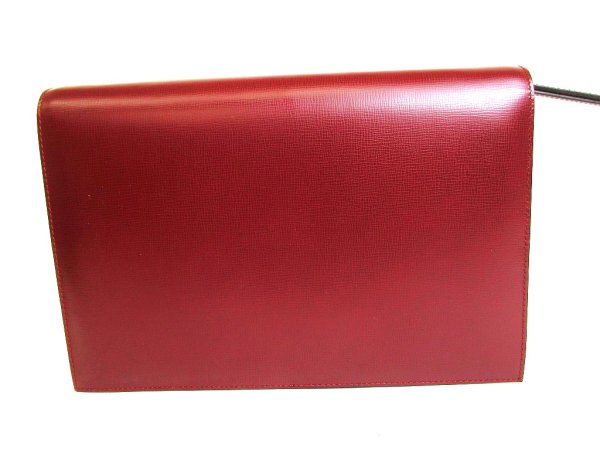 Photo2: Cartier Bordeaux Leather Must de Cartier B5 Document Case Clutch Bag #9902