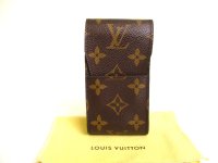 LOUIS VUITTON Monogram Leather Brown Cigarette Cases #9918