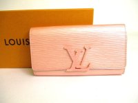 LOUIS VUITTON Epi Rose Pink Leather Flap Long Wallet Portefeuille Louise #9921