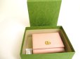 Photo12: GUCCI Double G Marmont Light Pink Leather Trifold Wallet #9926