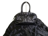 Saint Laurent Paris Y Motif Black Nylon Leather Hand Bag Purse #9933