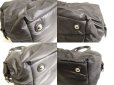 Photo6: Saint Laurent Paris Y Motif Black Nylon Leather Hand Bag Purse #9933