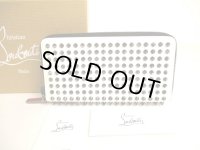 Christian Louboutin Panettone White Leather Spikes Round Zip Wallet #9934