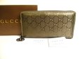 Photo1: GUCCI GG Imprimee Bronze Coating Canvas Zip Around Wallet Purse #9936 (1)