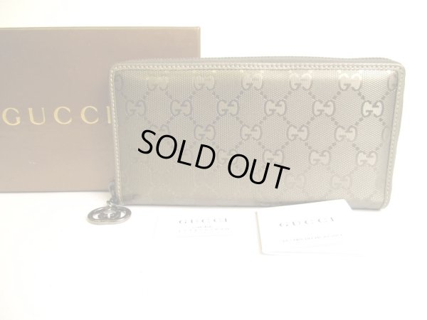 Photo1: GUCCI GG Imprimee Bronze Coating Canvas Zip Around Wallet Purse #9936