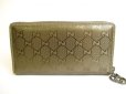 Photo2: GUCCI GG Imprimee Bronze Coating Canvas Zip Around Wallet Purse #9936 (2)